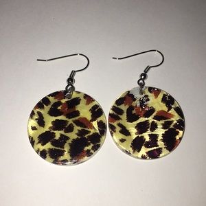 Leopard Seashell Earrings